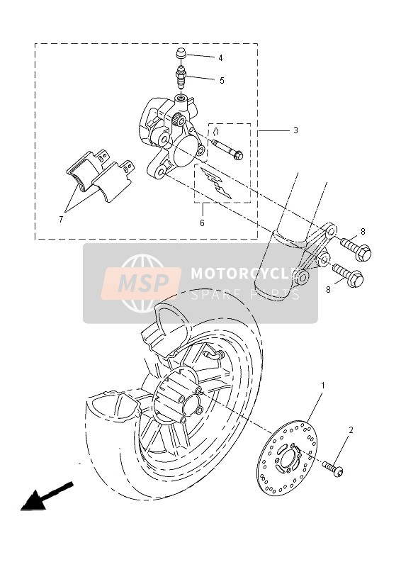 Yamaha EW50N 2014 Front Brake Caliper for a 2014 Yamaha EW50N